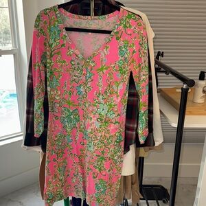Lilly Pulitzer Pink Floral Long Sleeve Dress